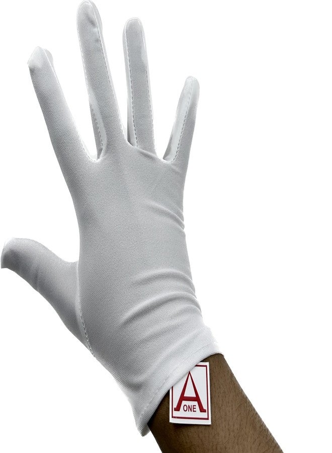 أون قفازات Aone المصنوعة من الألياف الدقيقة، بيضاء اللون، خالية من الوبر، زوج واحد. مقاومة للبقع وبصمات الأصابع، ومصممة لتحمل الخدوش، مثالية للتعامل مع المجوهرات والماس والأحجار الكريمة، ومتاجر الساعات، وللسائقين، وللحماية من الشمس والغبار. - Image 4